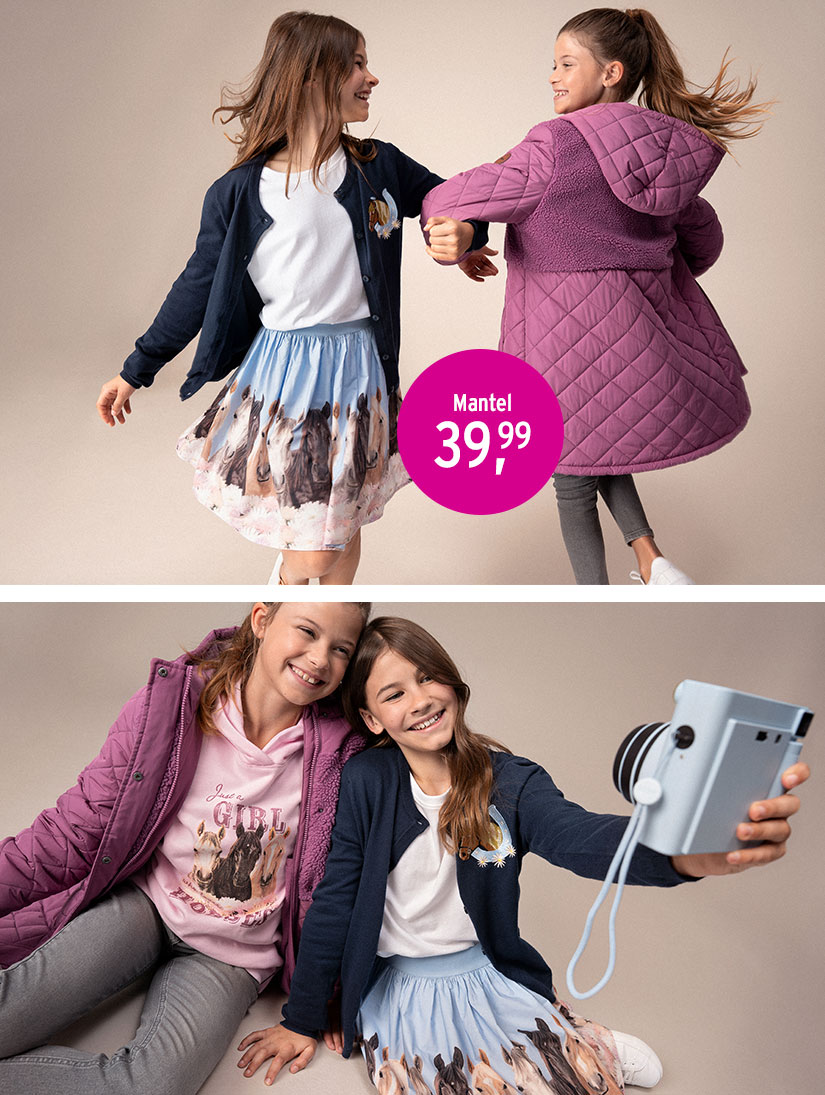 Mantel mit Pferdemotiven für Mädchen