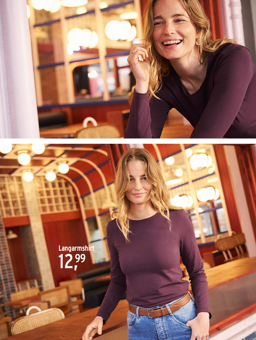 Lila Langarmshirt
