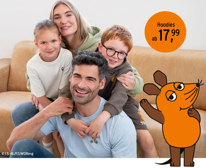 Mode für die ganze Familie mit Motiven aus "Die Sendung mit der Maus"