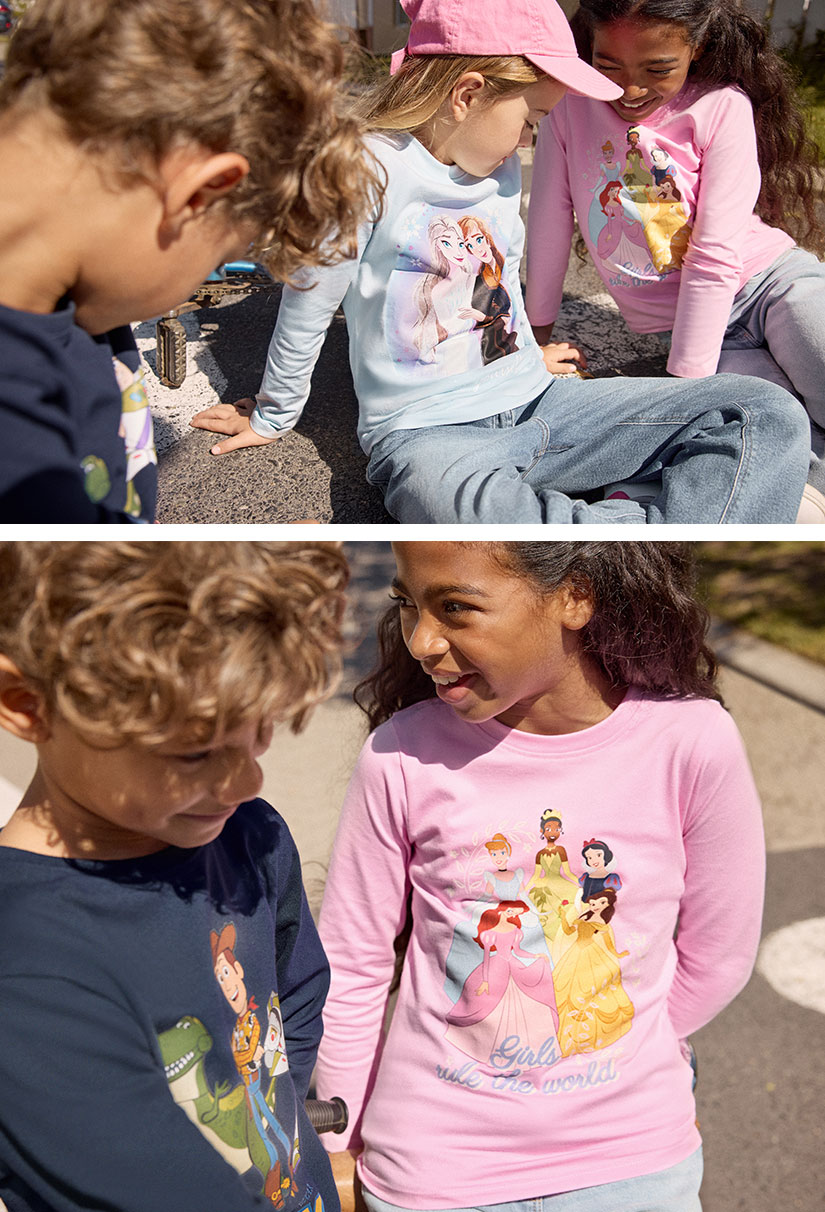 Kindermode mit Motiven von Disney Helden
