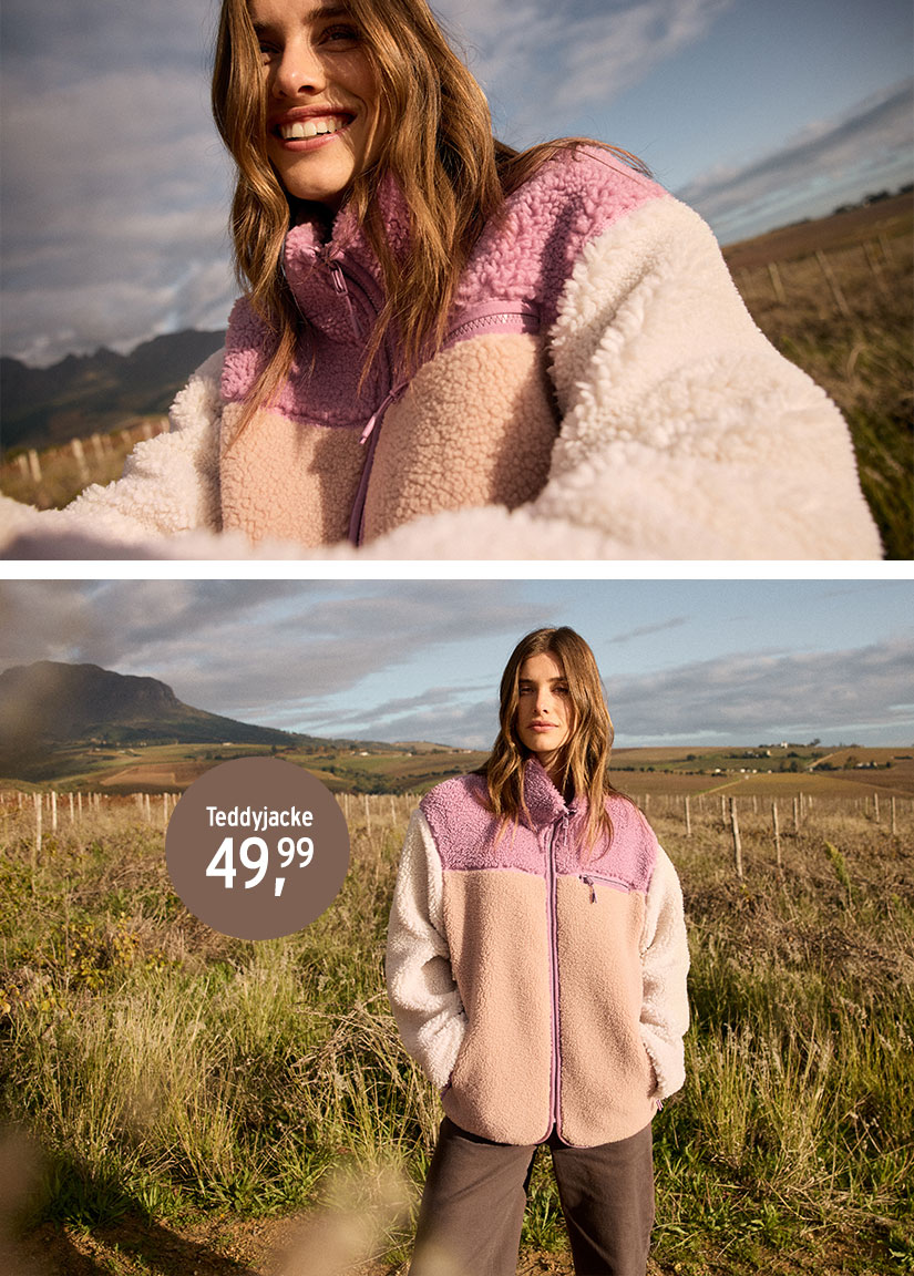 Bunte Teddyjacke für Damen