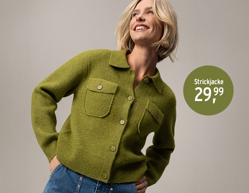 Grüne Strickjacke für Damen