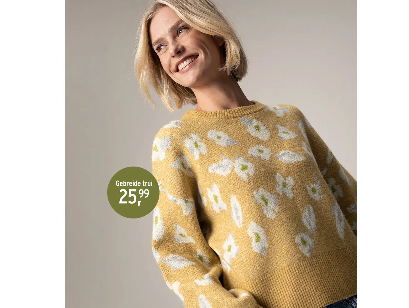 Gele trui met luipaardprint
