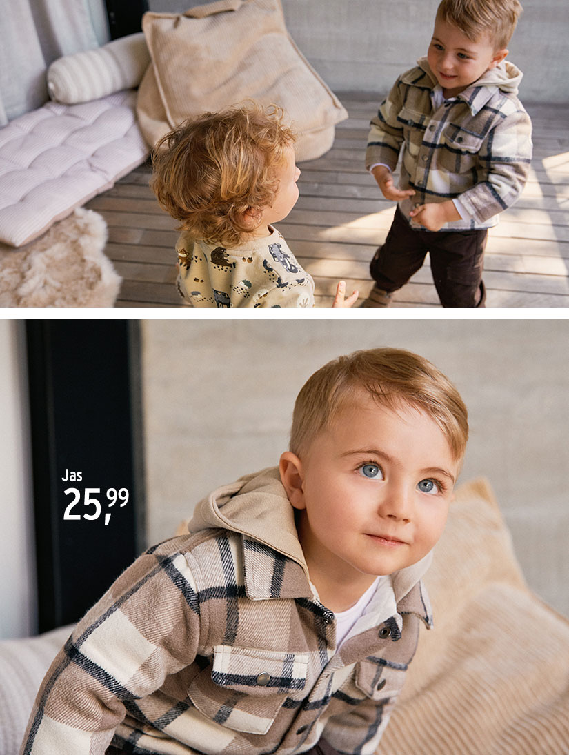Geruite jas voor babyjongens