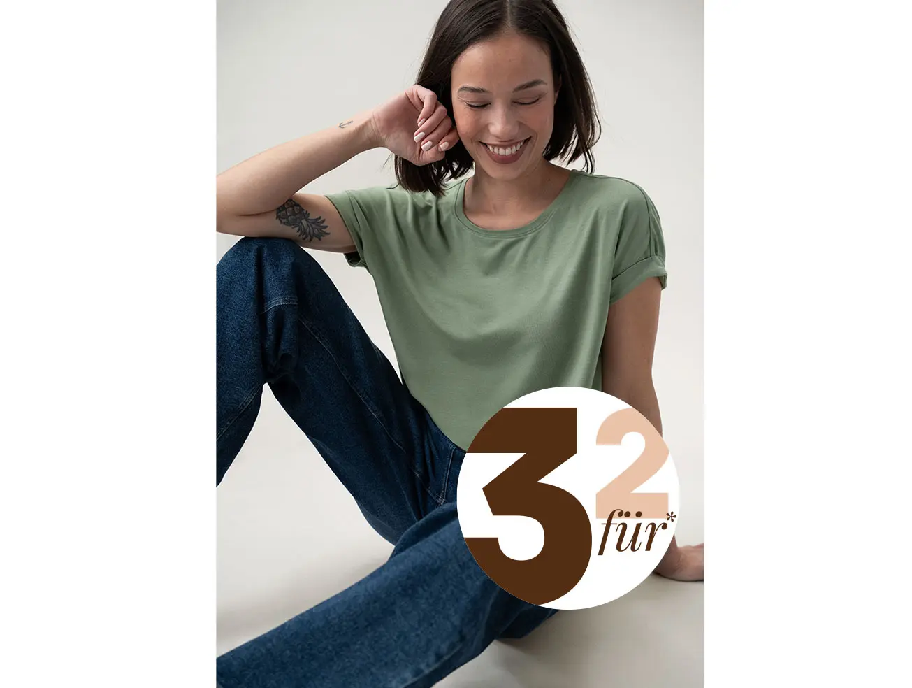 3 für 2 Aktion auf T-Shirts für Damen