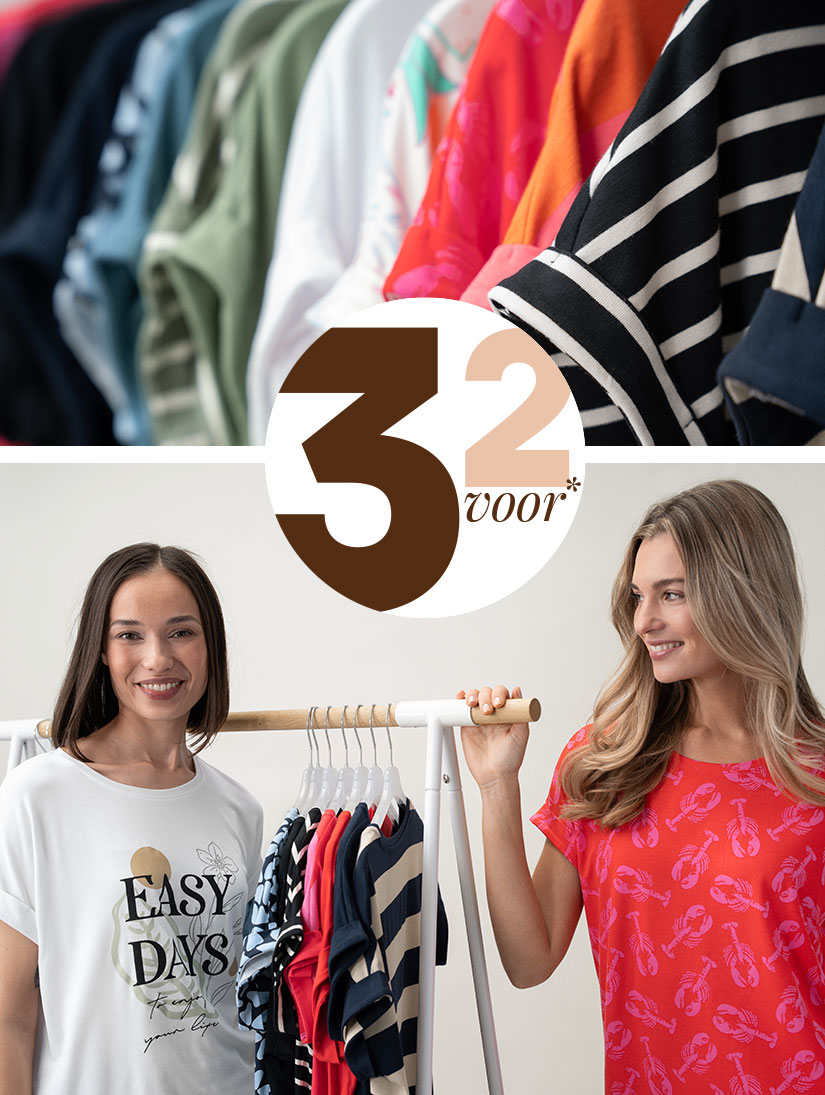 3 voor 2 aanbieding op damesmode