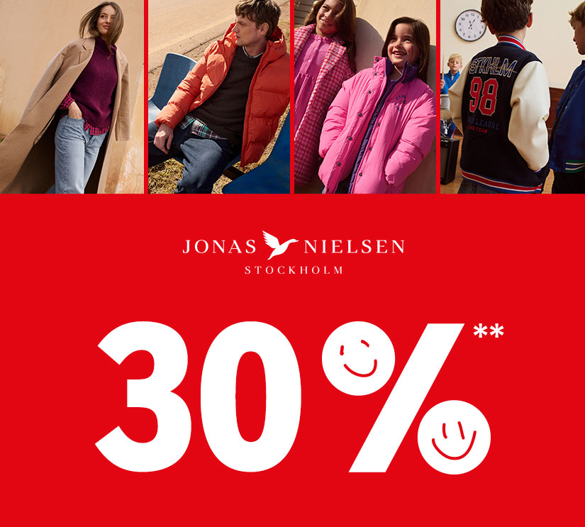 30 % korting op Jonas Nielsen artikelen