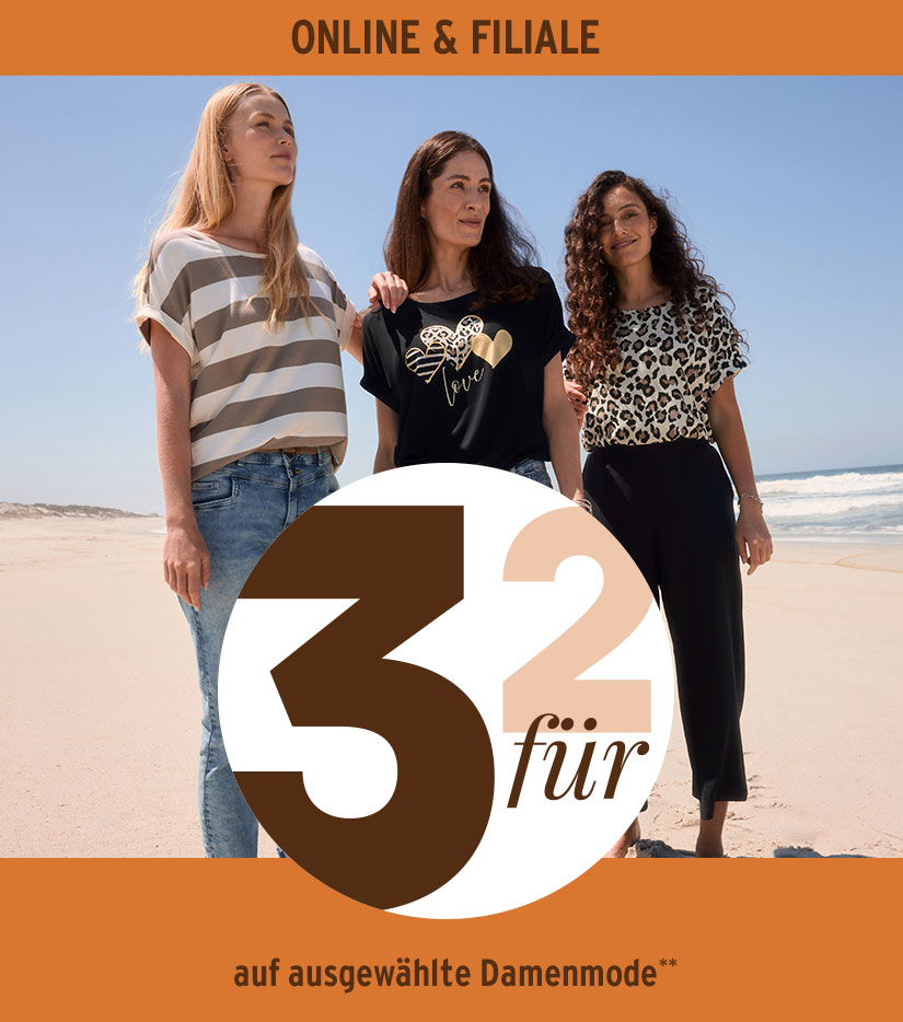 3 für 2 Damenmode-Aktion