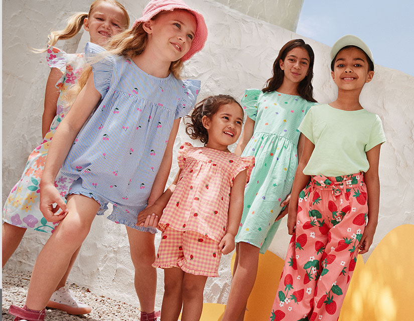 Bunte Styles mit Sommerfarben für Kleinkinder