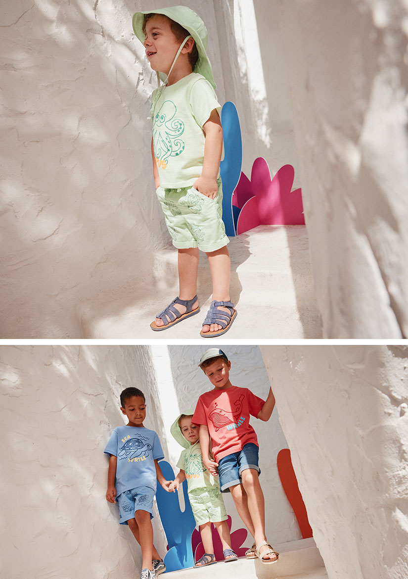 Jungenoutfits in sommerlichen Farben