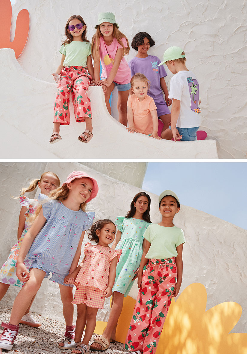 Gemusterte Mädchenmode für den Sommer