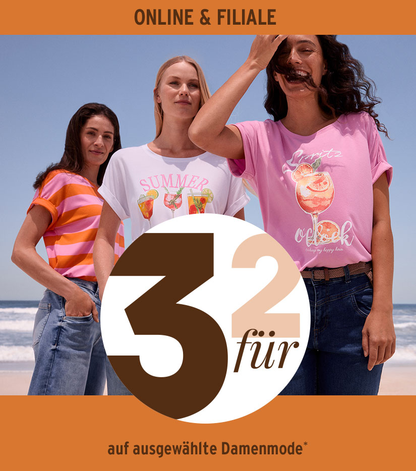 3 für 2 Damenmode-Aktion