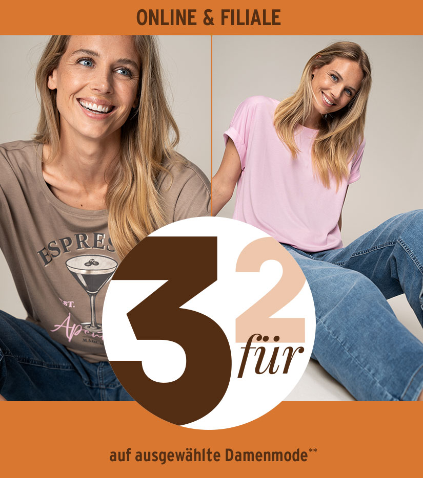 3 für 2 Damenmode-Aktion