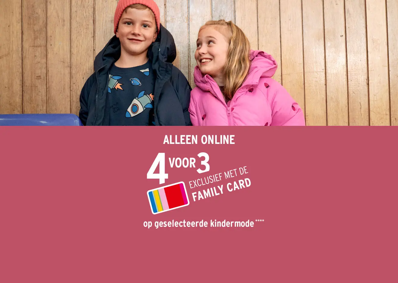 4 voor 3-actie op kinderkleding
