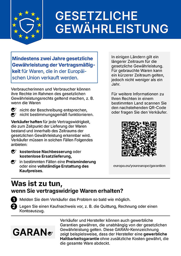 Gesetzliche Gewährleistung - Harmonisierte Mitteilung
