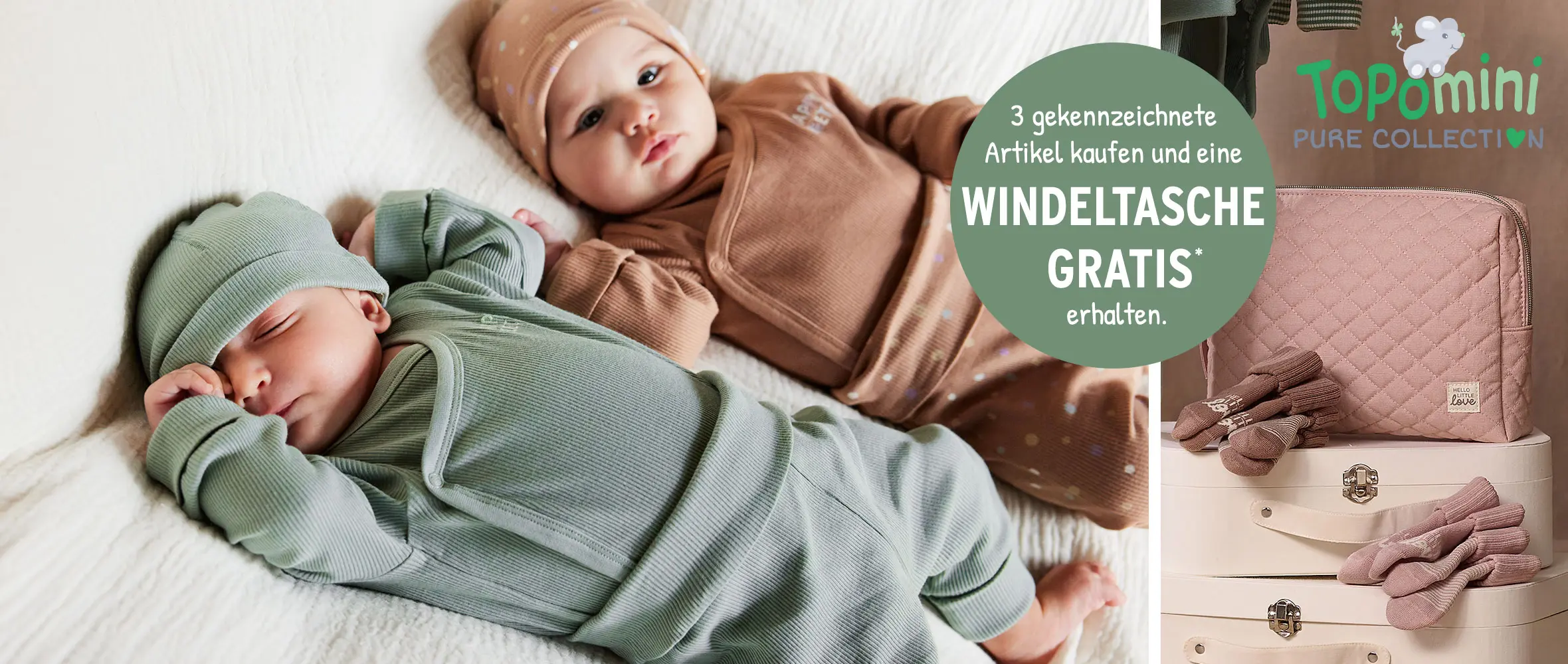 3 Artikel kaufen und eine Windeltasche gratis erhalten